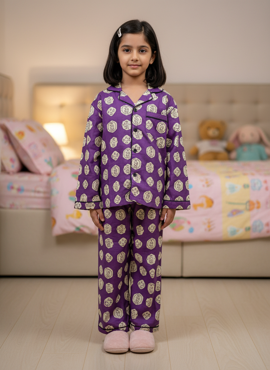 Coin Print Kids Night Suits