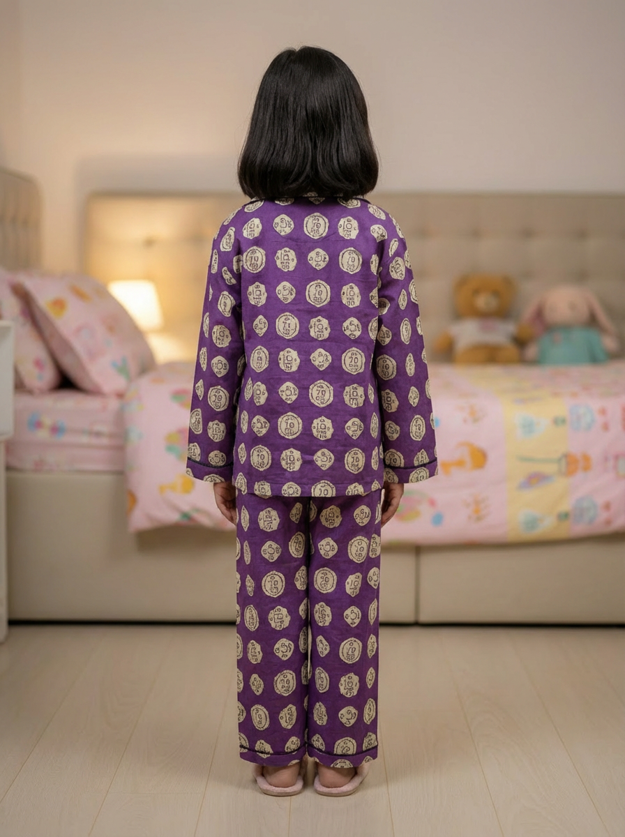 Coin Print Kids Night Suits