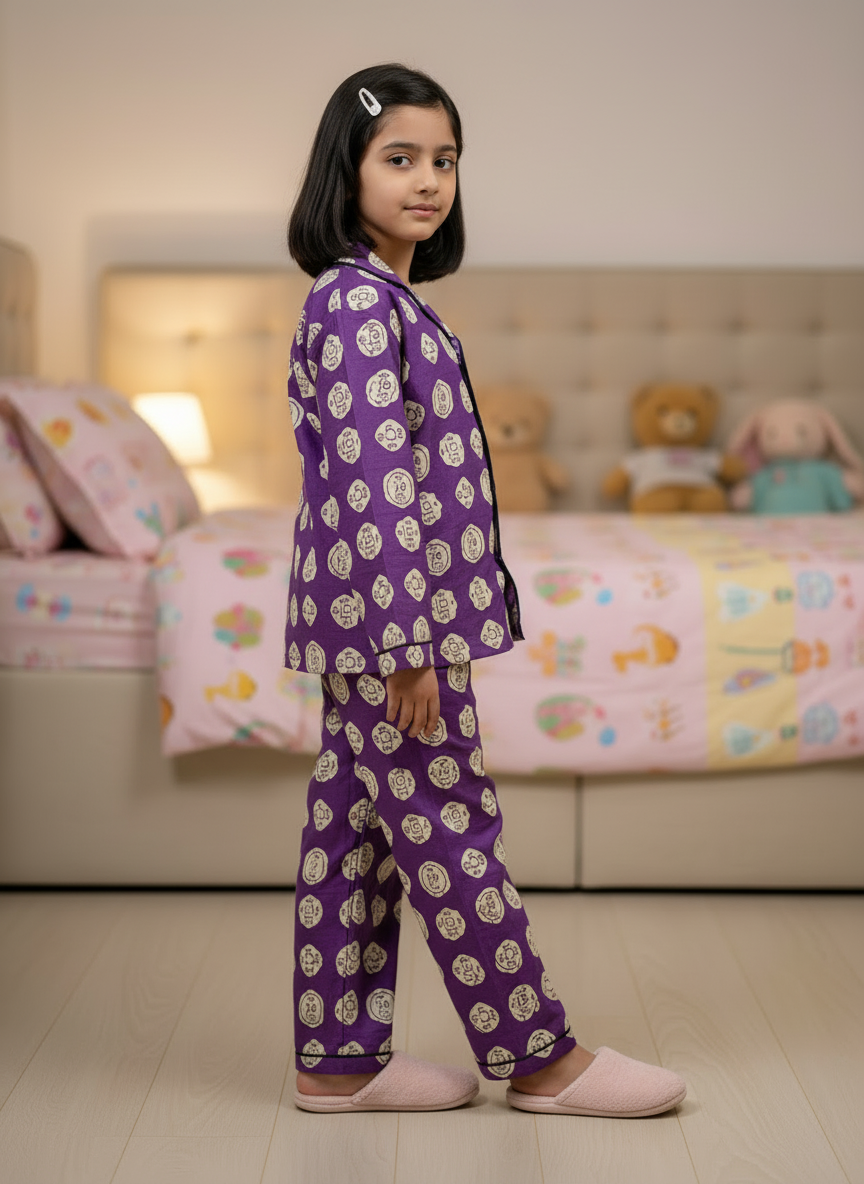 Coin Print Kids Night Suits