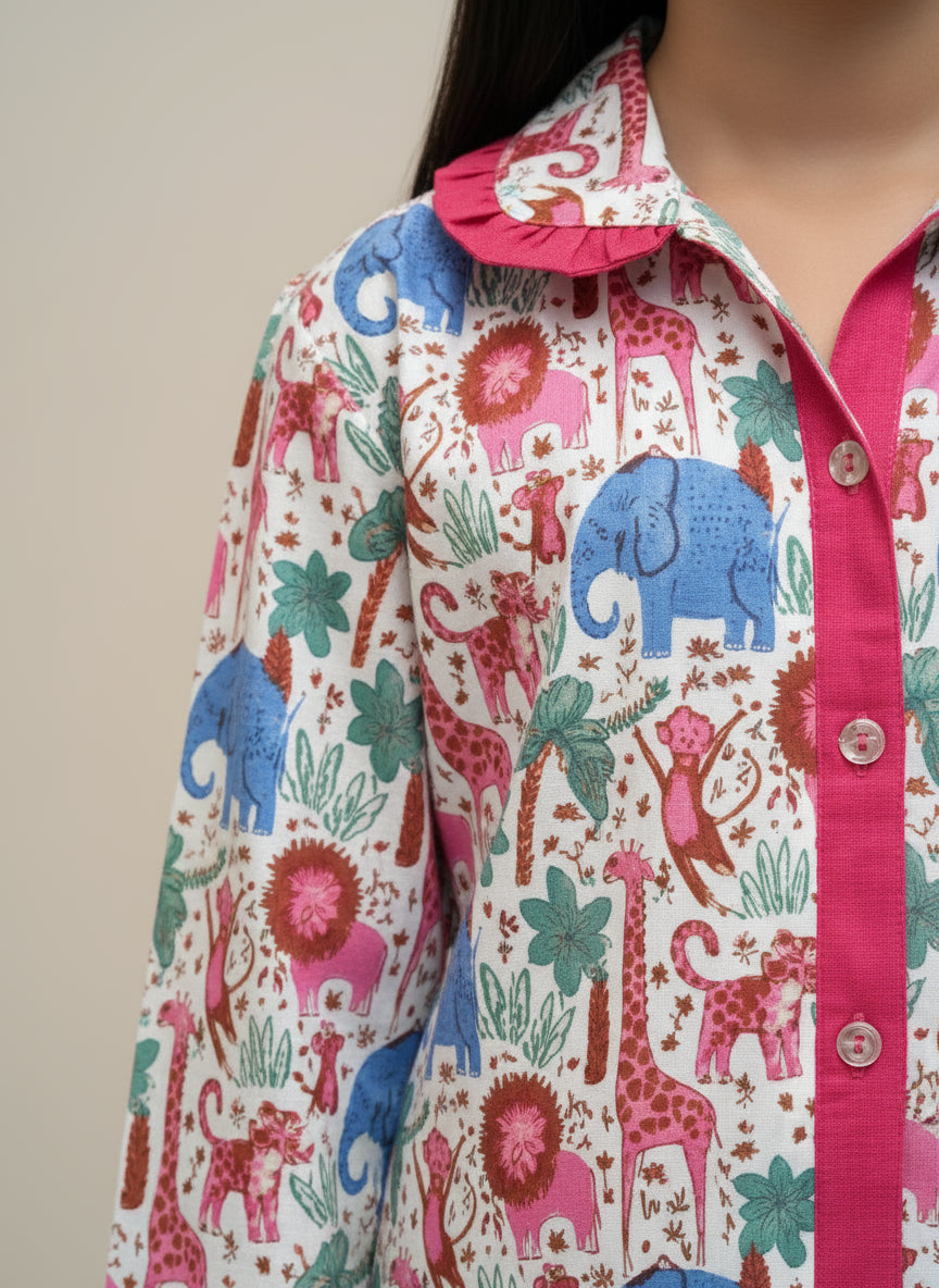 Girl Frill Kids Night suits